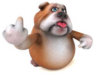 Naklejka premium Fun bulldog - 3D Illustration