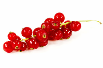 fresh redcurrant isolated on white background