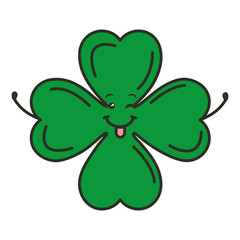 saint patrick clover kawaii character vector illustration design