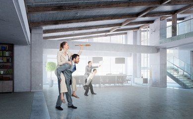 Fototapeta premium Businesspeople having fun in office