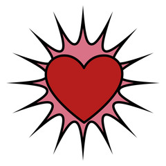 heart love card with splash vector illustration design