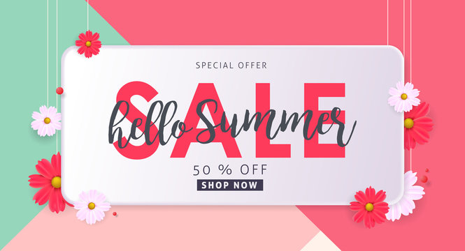 Summer sale background layout banners .voucher discount.Vector illustration template.