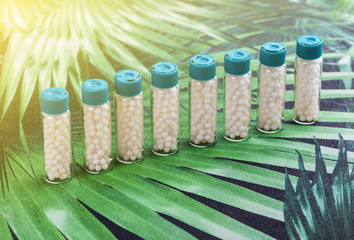 Homeopathy - A homeopathy concept with homeopathic medicine pills 