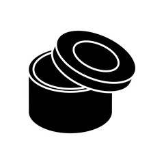 carton box in circle shape icon