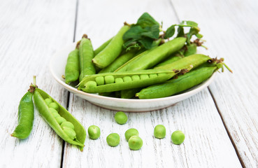 green peas on a table