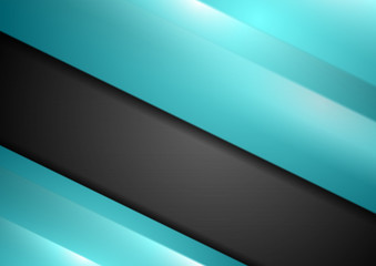 Abstract black and turquoise stripes corporate background