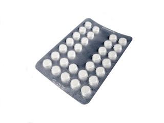 Tablet of Medication Pills on white background