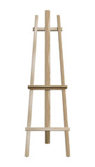 3D Rendering Wooden Easel on White