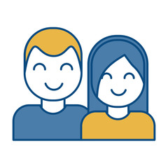 couple of woman and man icon