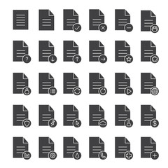 Documents glyph icons set
