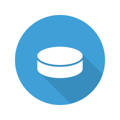 Hockey puck flat design long shadow glyph icon