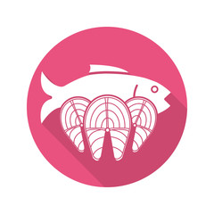 Seafood flat design long shadow glyph icon