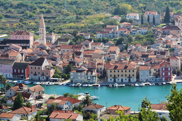 Fototapeta premium View to Starigrad, a town at Hvar island