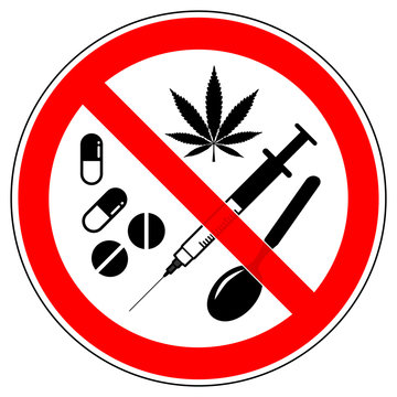 srr241 SignRoundRed - german - Verbotszeichen: Drogen, Tabletten, Medikamente verboten / english - prohibition / drugs / tablets / pills - xxl g5313