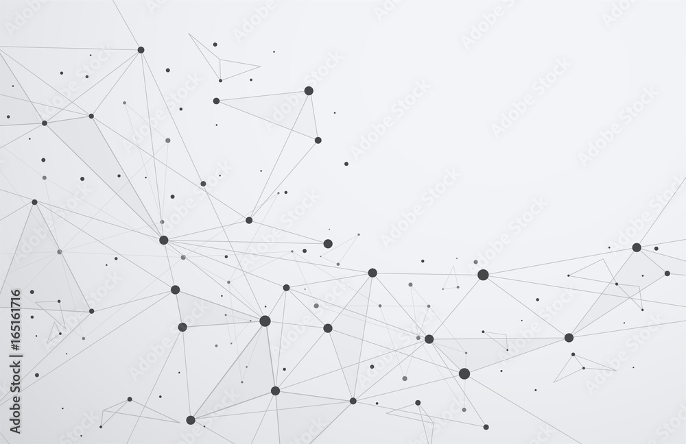 Poster global network connections with points and lines. wireframe of n