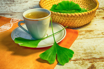 Healing ginkgo biloba tea