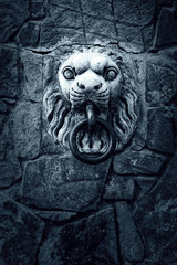 Medieval lion iron horse hook 