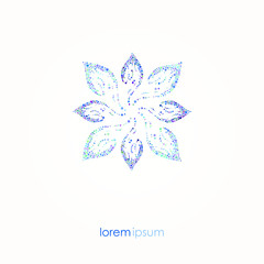Blue Flower from the Bubbles. Beauty Logo. - 165163316