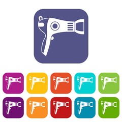 Hairdryer icons set