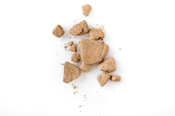 Beige powder for face isolated on white background