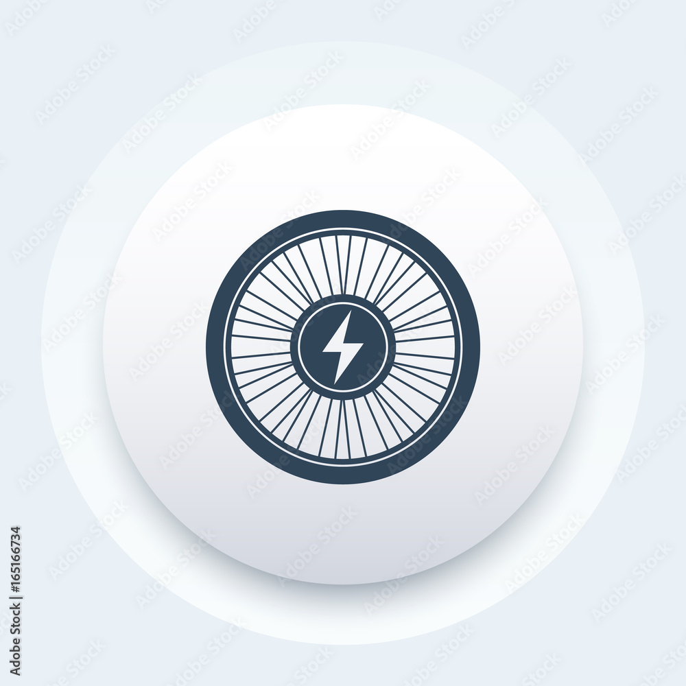 Poster Electric bike wheel icon