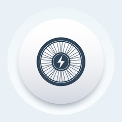 Electric bike wheel icon