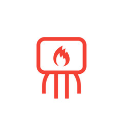heating system icon on white
