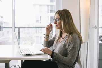 Senior Woman Working on Computer