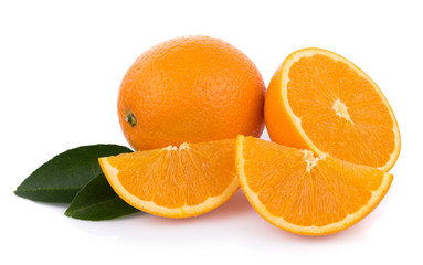 fresh orange isolated on white background