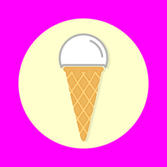 Ice cream cone vector line icon. Flat design style.