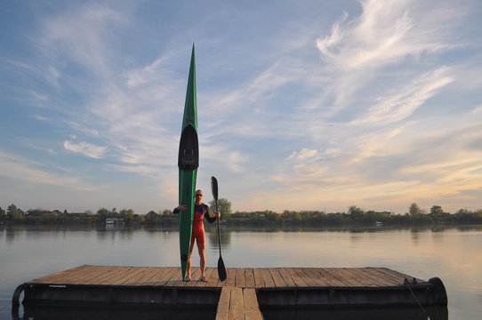 young man in kayak