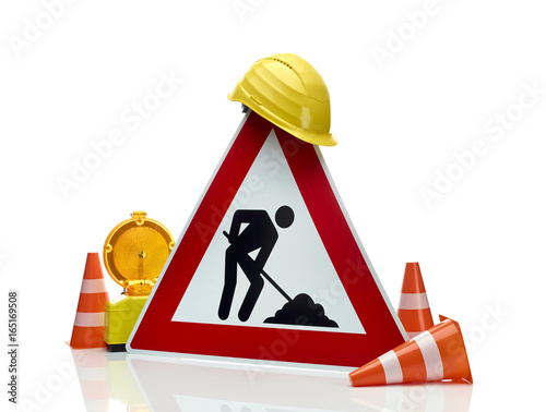 "Baustellen Warnschild" Stockfotos und lizenzfreie Bilder ...