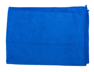 Blue Microfiber Cloth Isolated on White Background