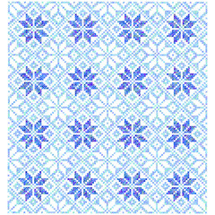 Blue Background of the Cross. Geometric Ornaments. Vector Illustration.