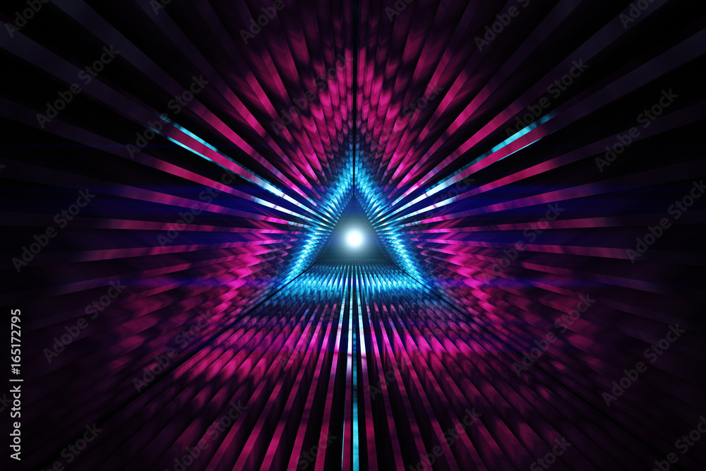 Poster Triangular tunnel background