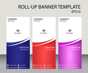 Roll-up banner template,vector