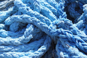 Fototapeta na wymiar caraïbes corde bleu noeud