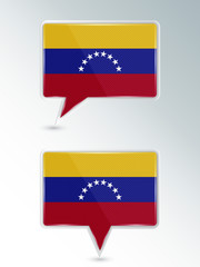Fototapeta premium Set of pointers. The national flag of Venezuela on the location indicator. Vector illustration.