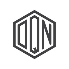 three-letter initials hexagon logo black