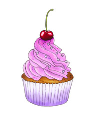 Cherry cupcake with cherries