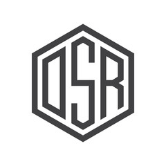 three-letter initials hexagon logo black