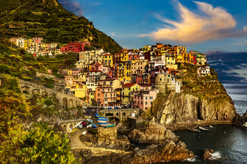 Fototapeta na wymiar Italy. Cinque Terre (UNESCO World Heritage Site since 1997). Manarola village (Liguria region)