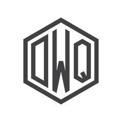 three-letter initials hexagon logo black