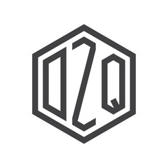 three-letter initials hexagon logo black