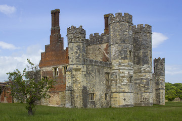 Fototapeta na wymiar The ruins of the 13th century medieval Titchfield Abbey in Hampshire England with its ancient fortifications well preserved 
