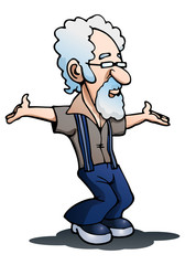 grandpa dance on isolated white