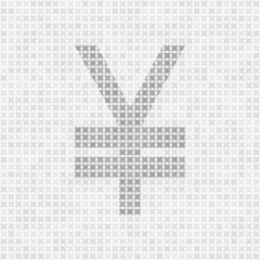 Fototapeta premium Gray abstract grid vector yen/yuan symbol