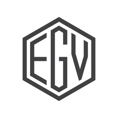 three-letter initials hexagon logo black