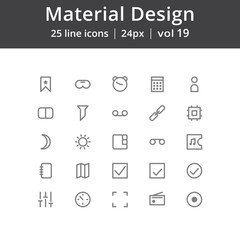 Material Design UI Line Icons