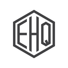 three-letter initials hexagon logo black